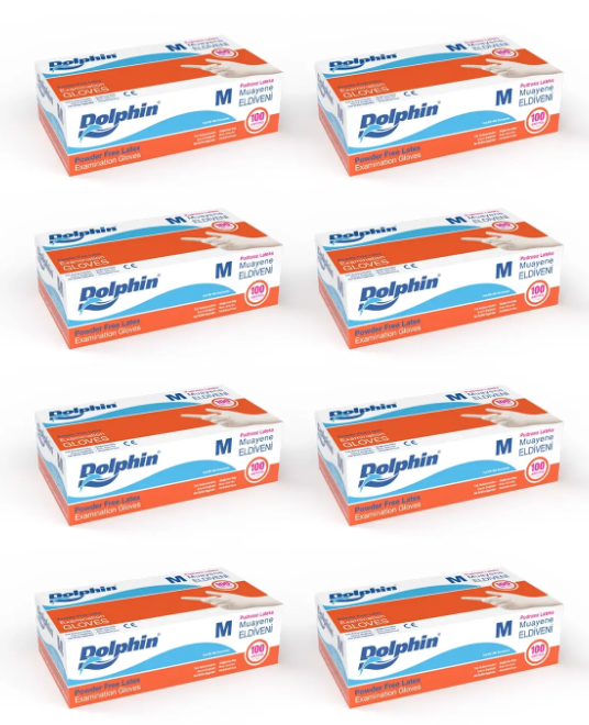 Dolphin Lateks Muayene Eldiveni Medium Pudrasız 100'lü (Alt. )