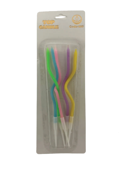 Dr.Gusto Pastel Renkli Burgulu 5'li Mum 11 cm Kod:165