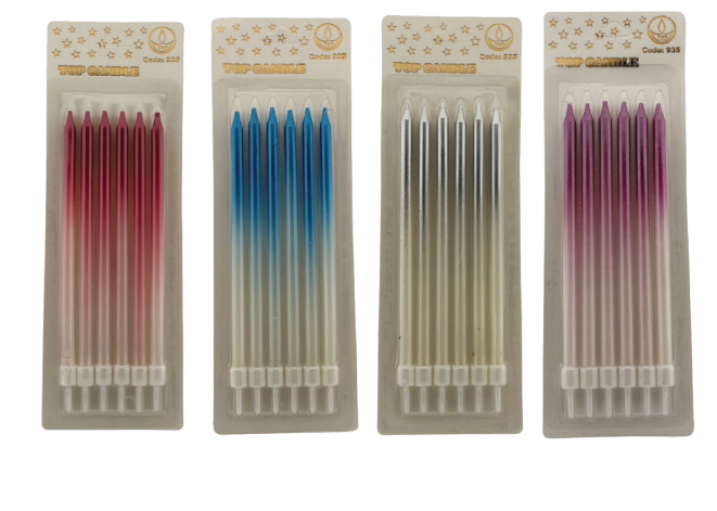Dr.Gusto Renkli 6'lı Mum 14,6 cm Kod:935