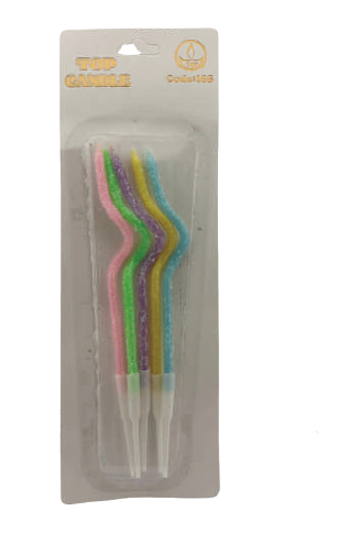 Dr.Gusto Simli Renkli Burgulu 5'li Mum 14,9 cm Kod:166