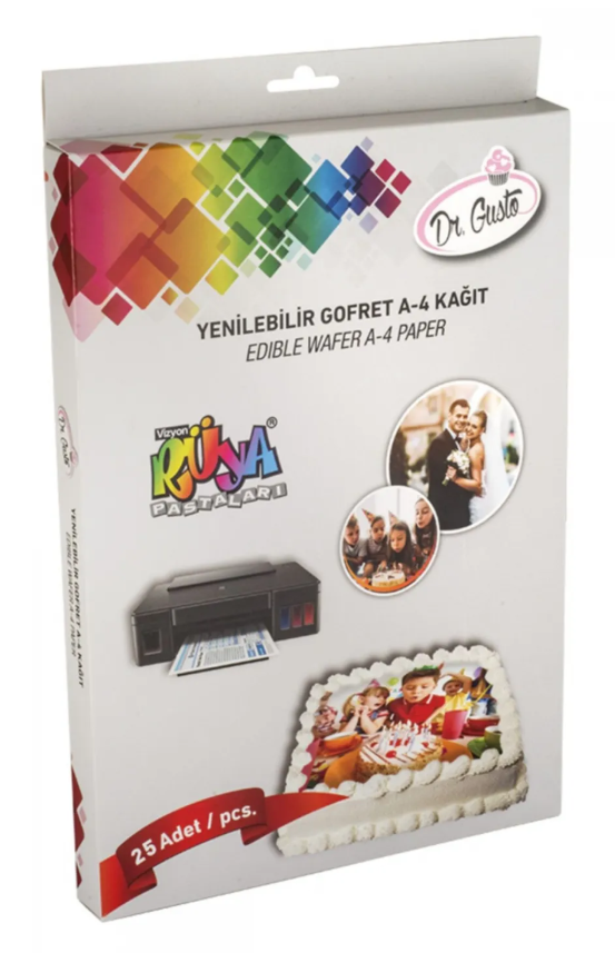 Dr Gusto İthal Yenilebilir Pasta Kaplama Kağıdı A4 24'lü