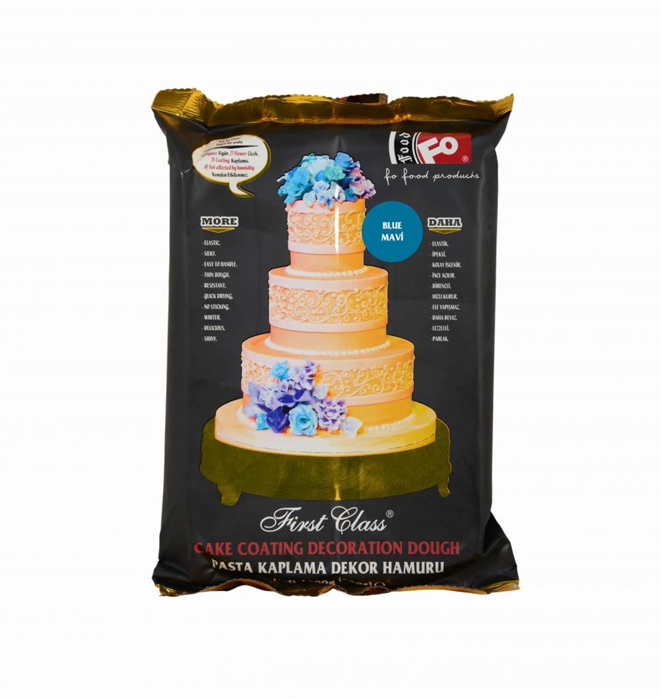 Fo First Class Mavi Pasta Kaplama Dekor Hamuru 1 kg