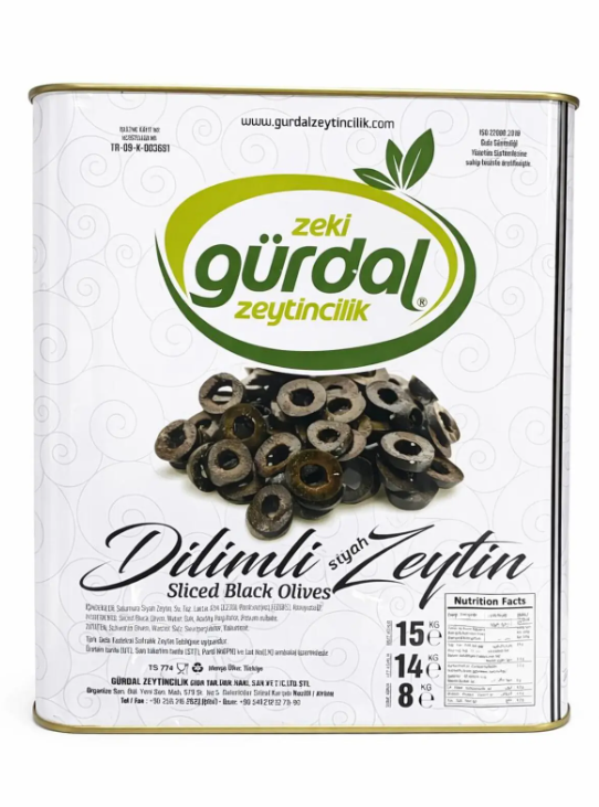 Gürdal Dilimli Siyah Zeytin 8 kg