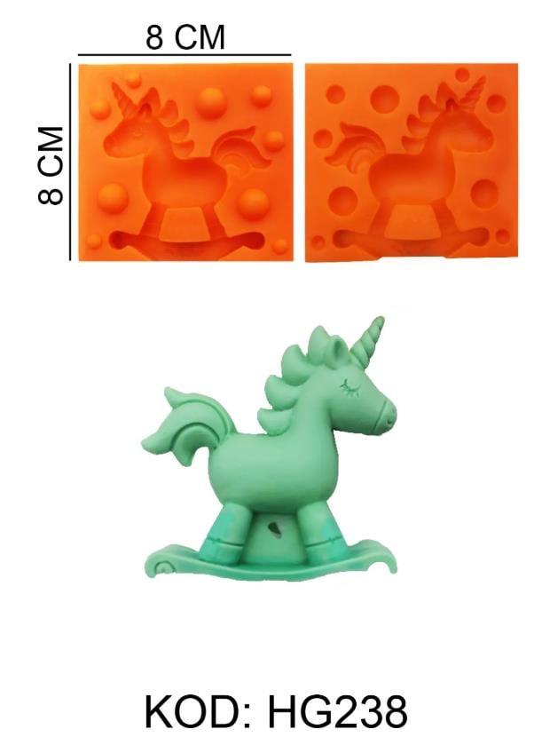 HG238 2'li Unicorn Silikon Kalıbı