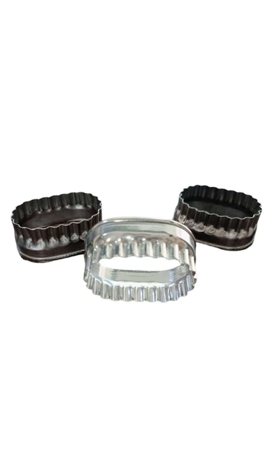 Metal Kurabiye Kalıbı Oval Tırtırlı