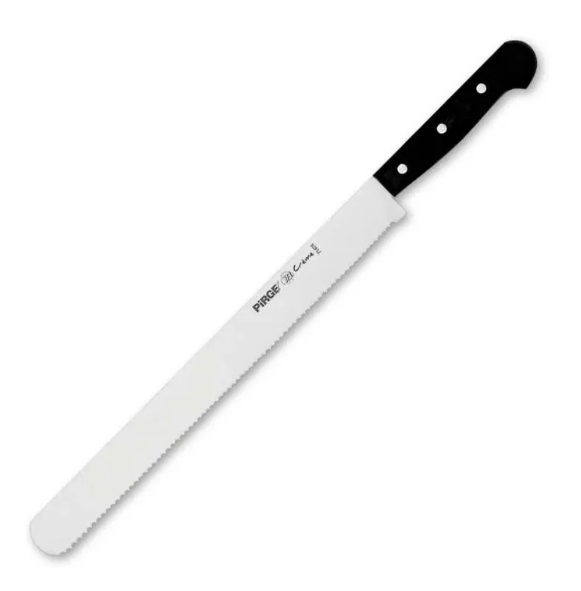 Pirge 71474-C-01 Creme Pasta Bıçağı C Model Dişli Geniş  Sebze Bıçağı 30 cm Siyah