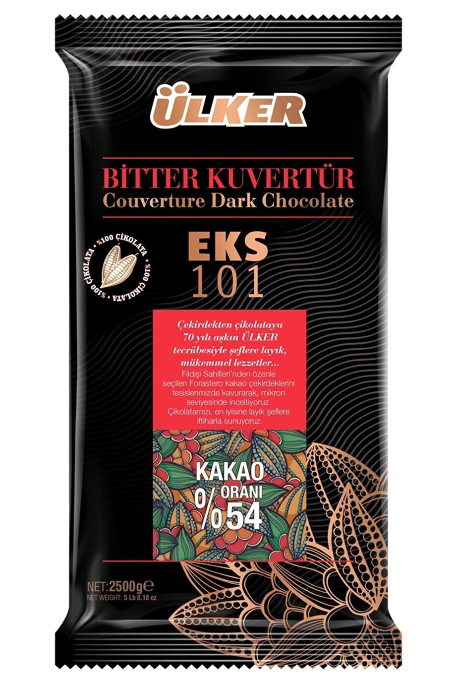 Ülker Bitter Ekstra Kuvertür %54  Eks 101 2,5 kg
