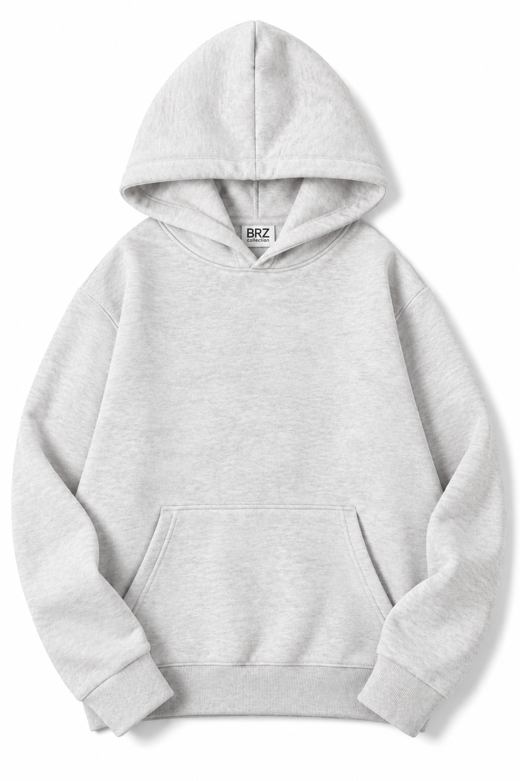 BRZ Collection Açık Gri Unisex Oversize Basic Hoodie Açık Gri