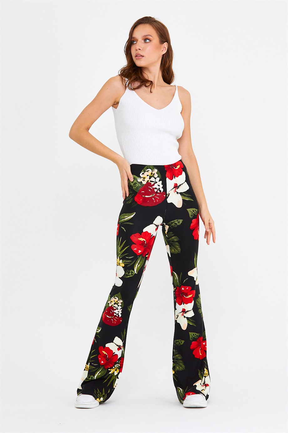 BRZ Collection Çiçek Desenli Kadın Pantolon