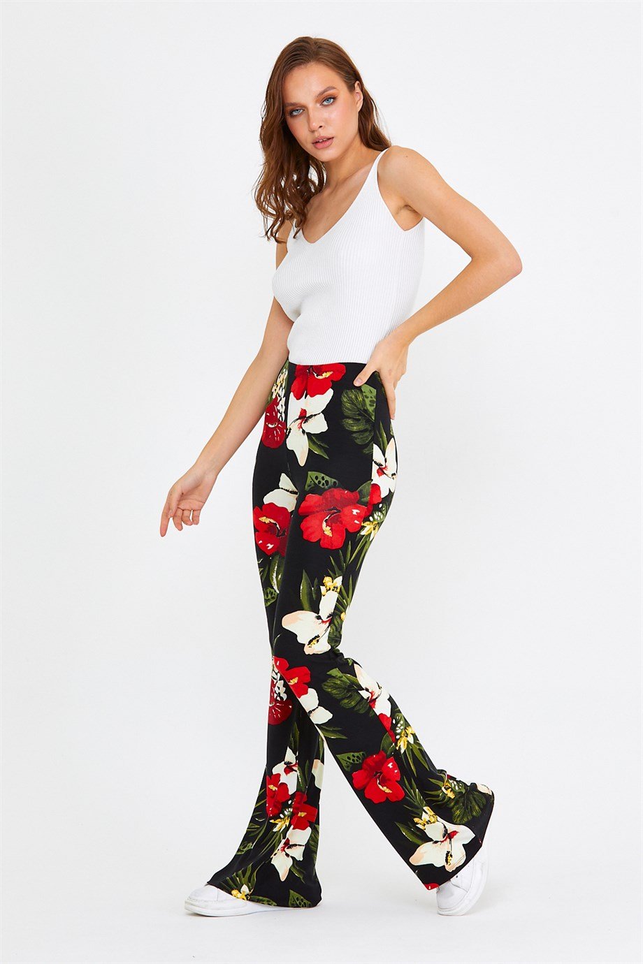 BRZ Collection Çiçek Desenli Kadın Pantolon