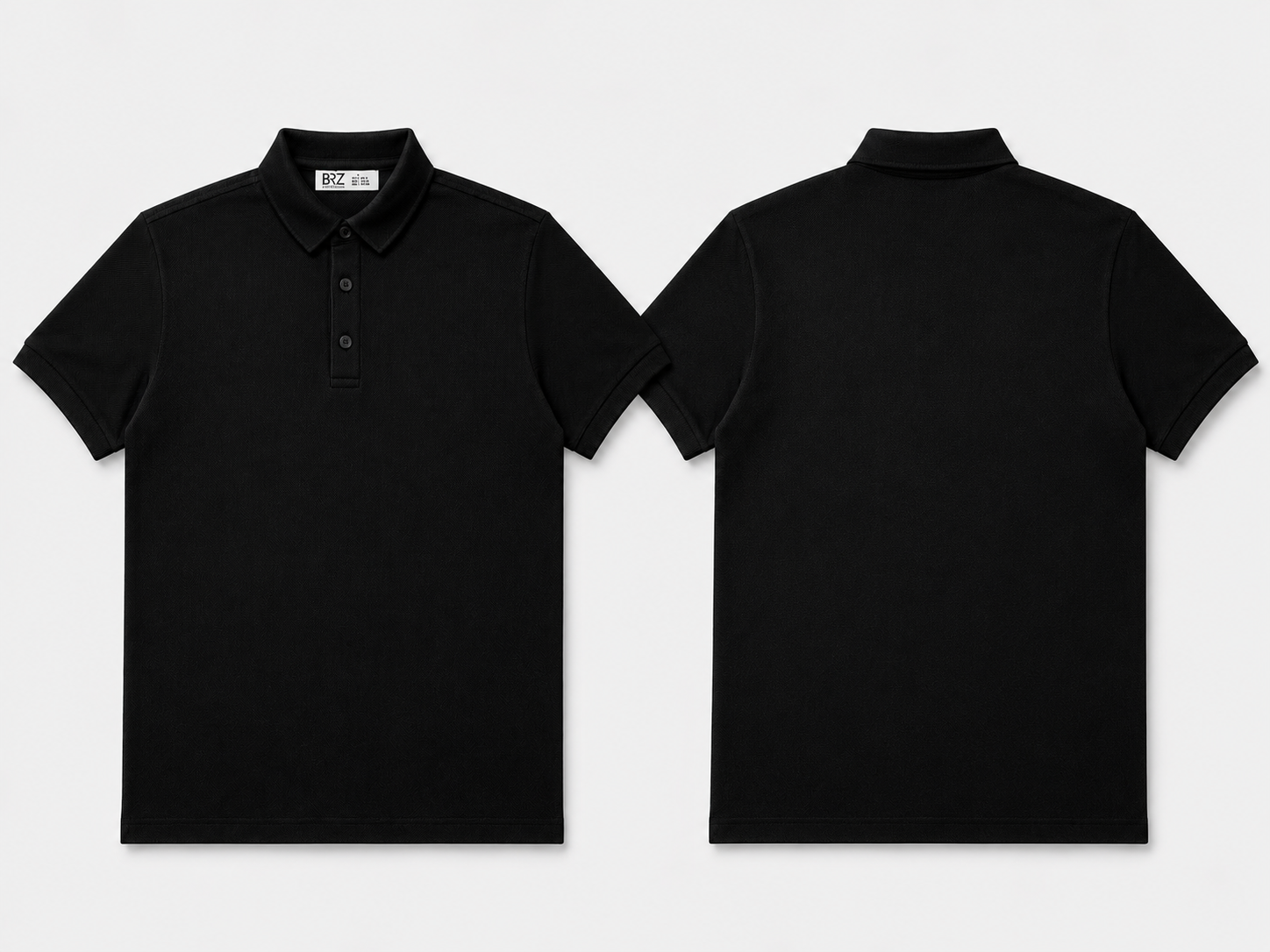 BRZ Collection Erkek Polo Yaka T-shirt Siyah