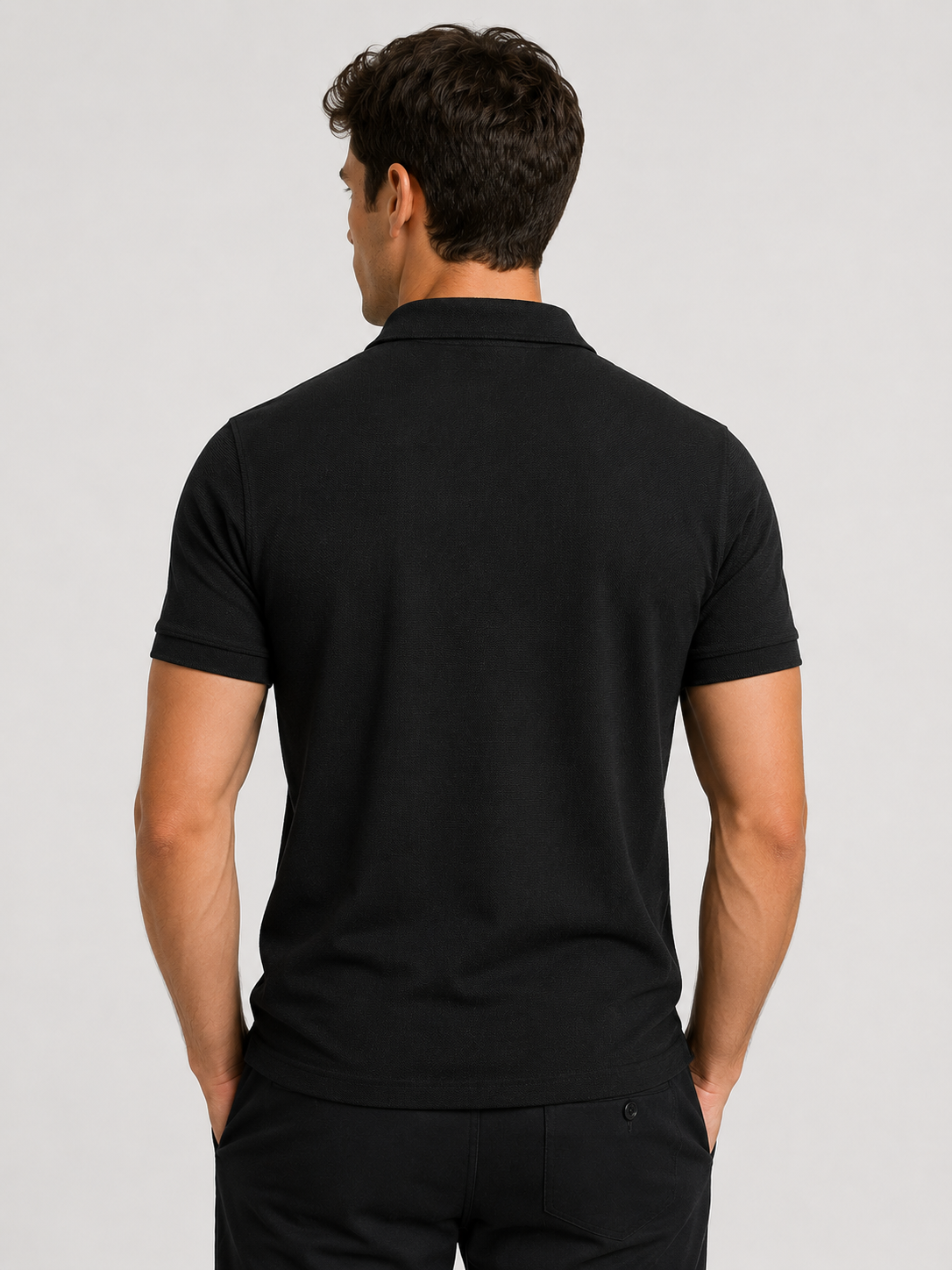 BRZ Collection Erkek Polo Yaka T-shirt Siyah