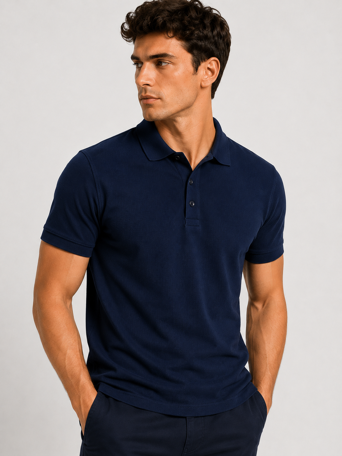 BRZ Collection Erkek Polo Yaka T-shirt Lacivert