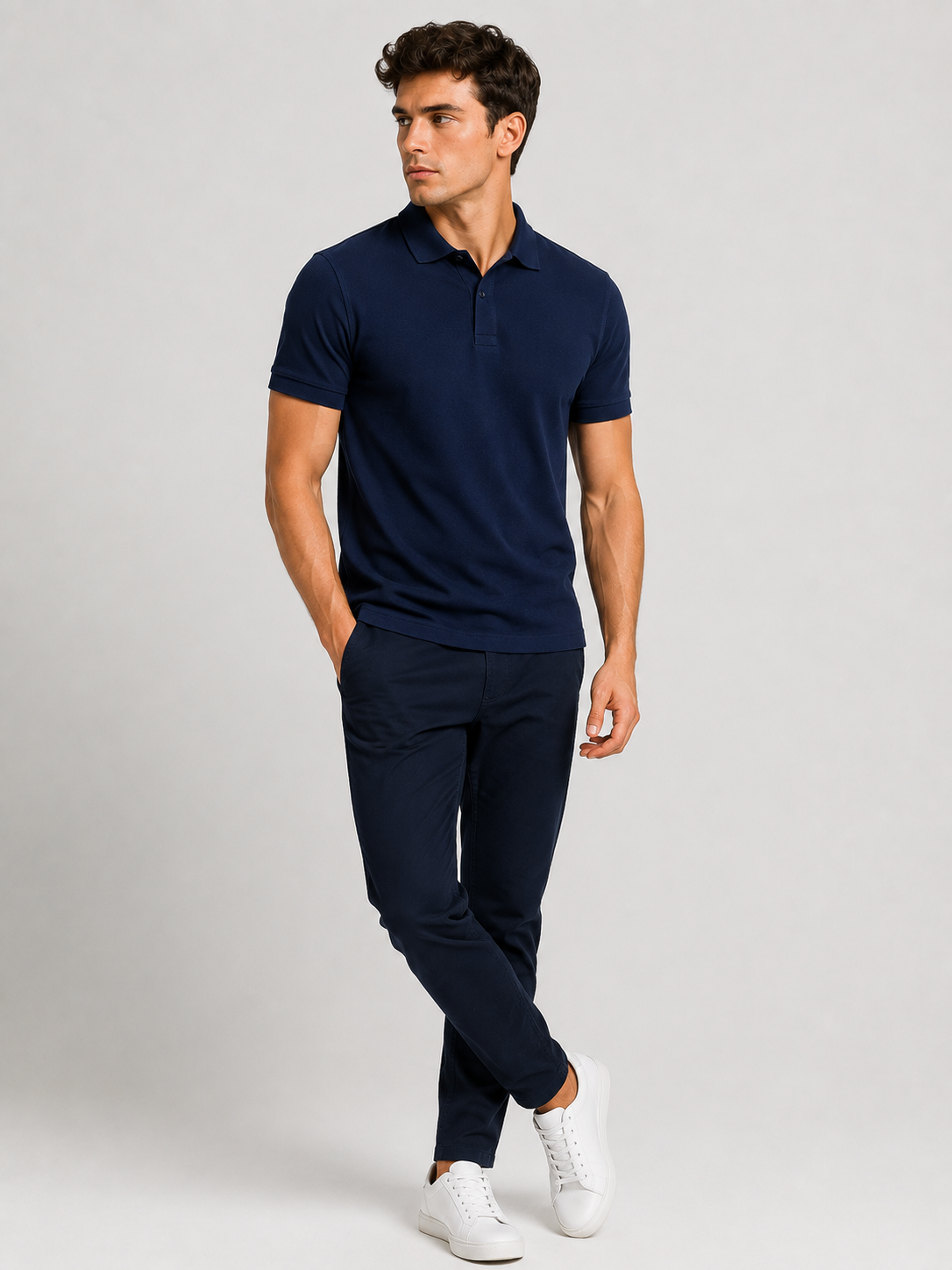 BRZ Collection Erkek Polo Yaka T-shirt Lacivert