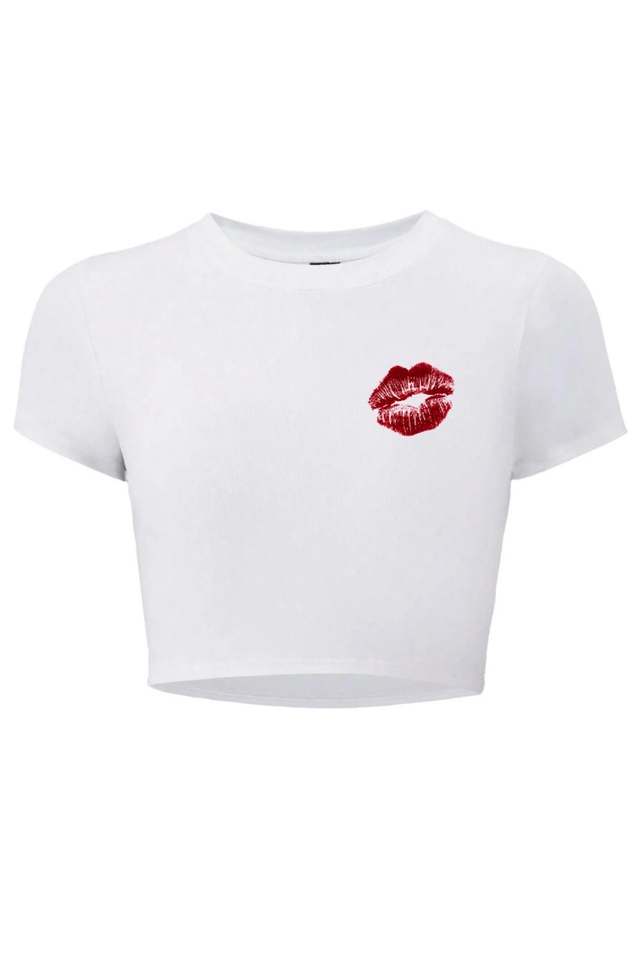 BRZ Collection Kadın Öpücük (Kiss) CROP (BEYAZ)