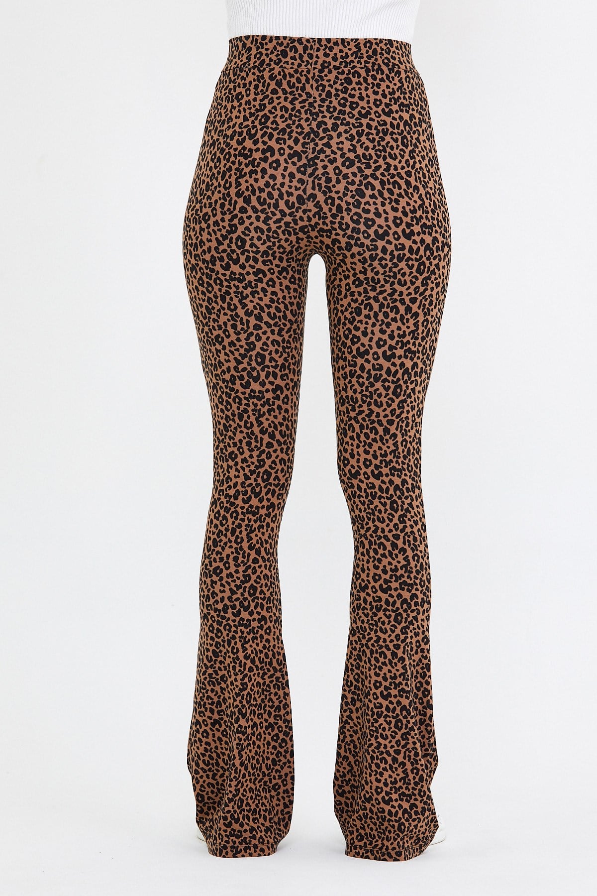 BRZ Collection Leopar Desenli İspanyol Paça Kadın Pantolon