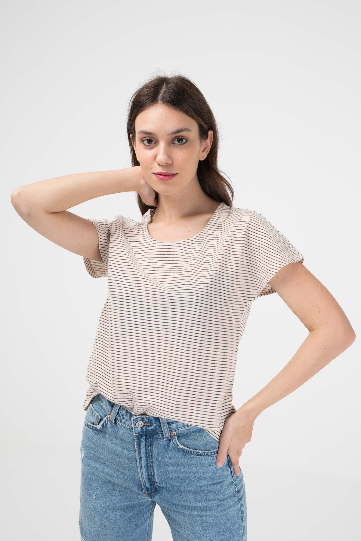 BRZ Collection Lureksli Kadın Kısa Kollu T-shirt