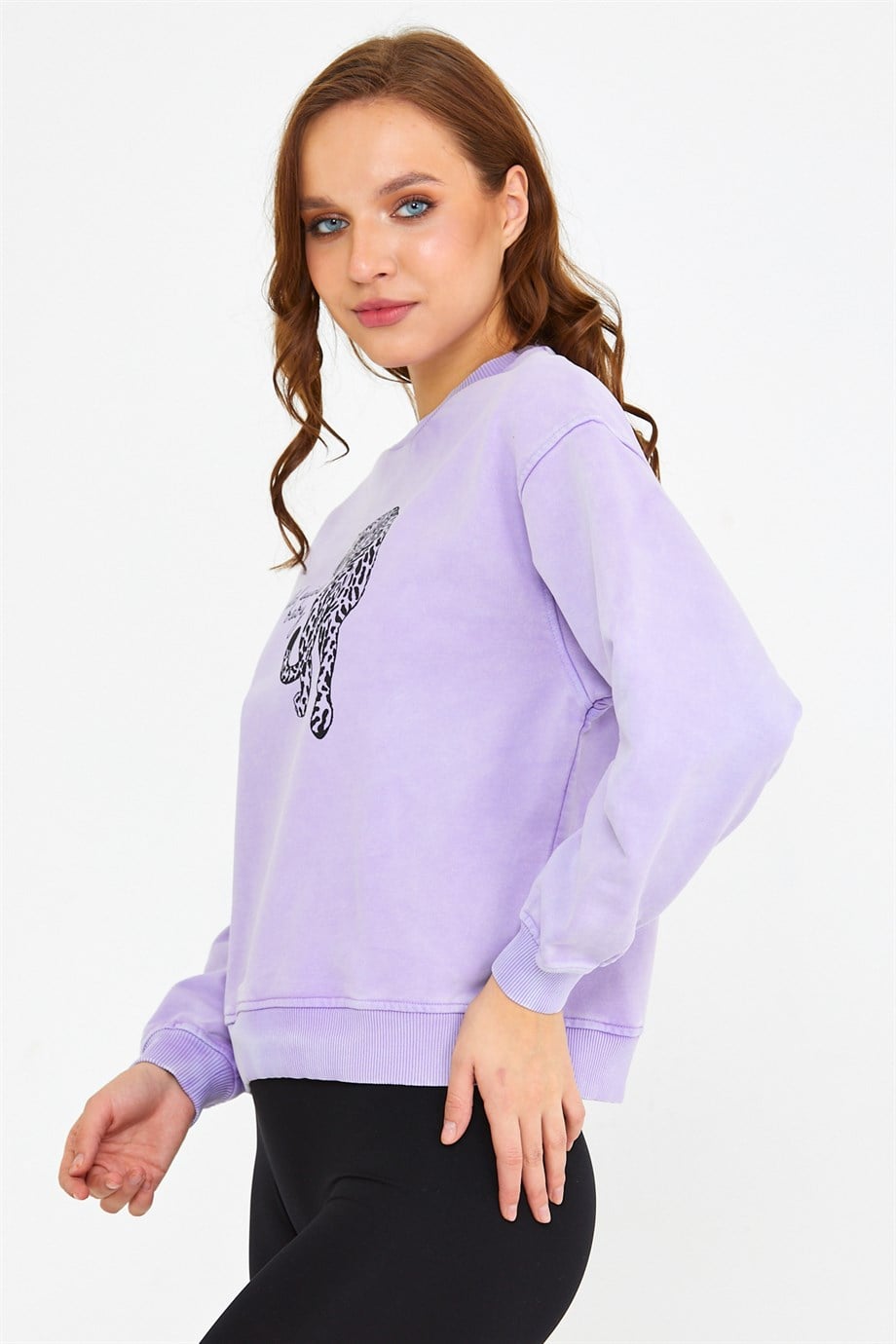 BRZ COLLECTION PARÇA BOYALI KADIN SWEATSHIRT