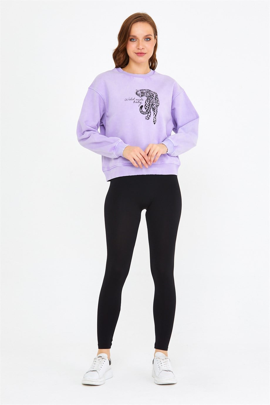BRZ COLLECTION PARÇA BOYALI KADIN SWEATSHIRT