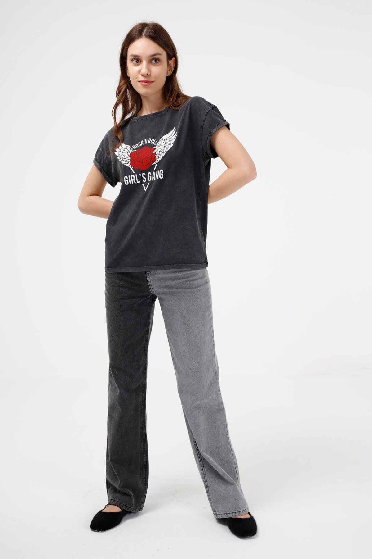 BRZ Collection Parça Boyalı Kadın T-shirt