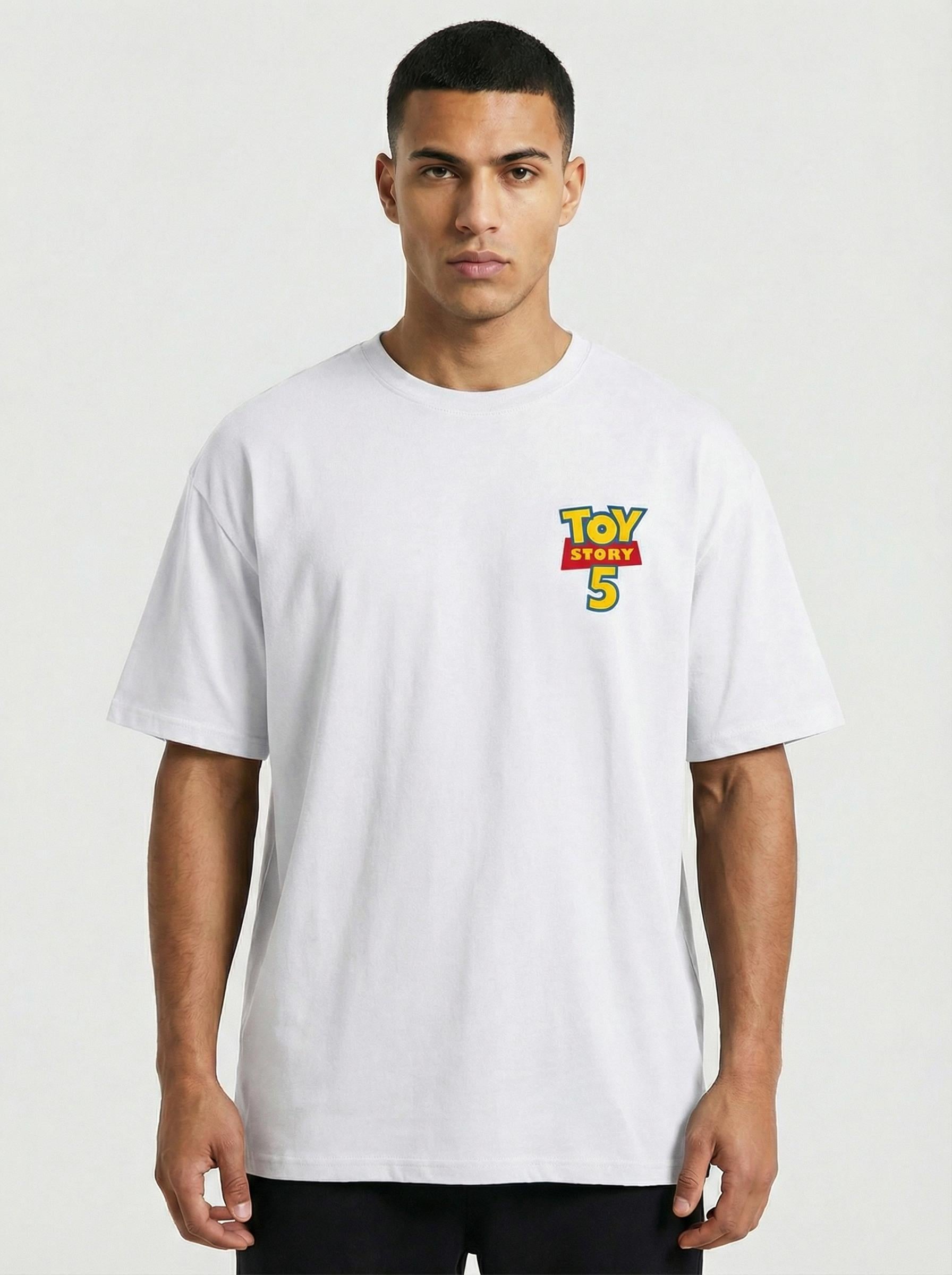 BRZ Collection Toy Story 5 Oversize Unisex Graphic T-Shirt (Beyaz) – Limited Drop