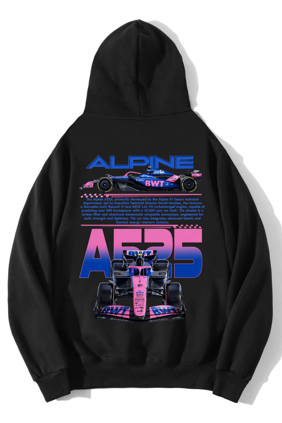 BRZ Collection Unisex Oversize Alpine A525 Hoodie Siyah