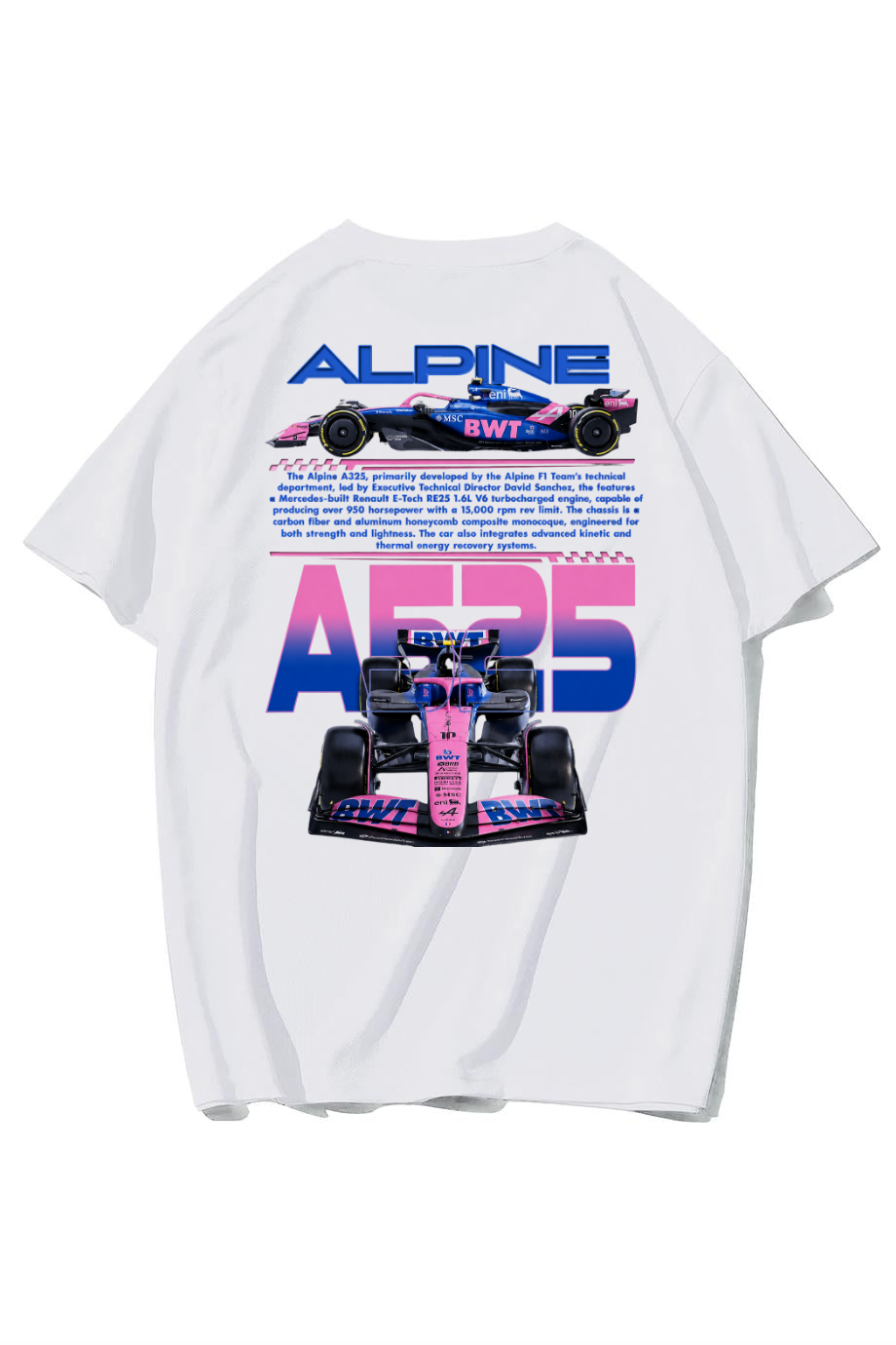 BRZ Collection Unisex Oversize Alpine A525 T-shirt (BEYAZ)