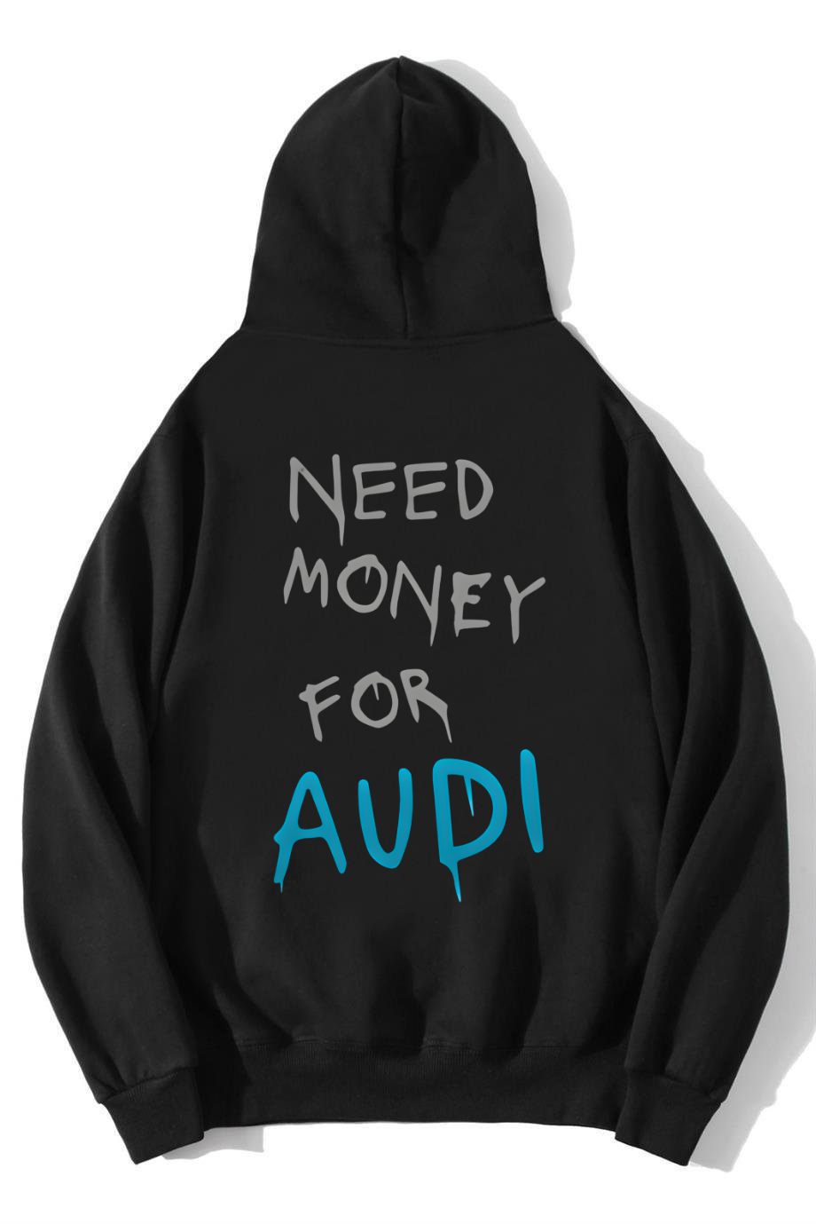 BRZ Collection Unisex Oversize AUDI Need Money For AUDI Hoodie Siyah