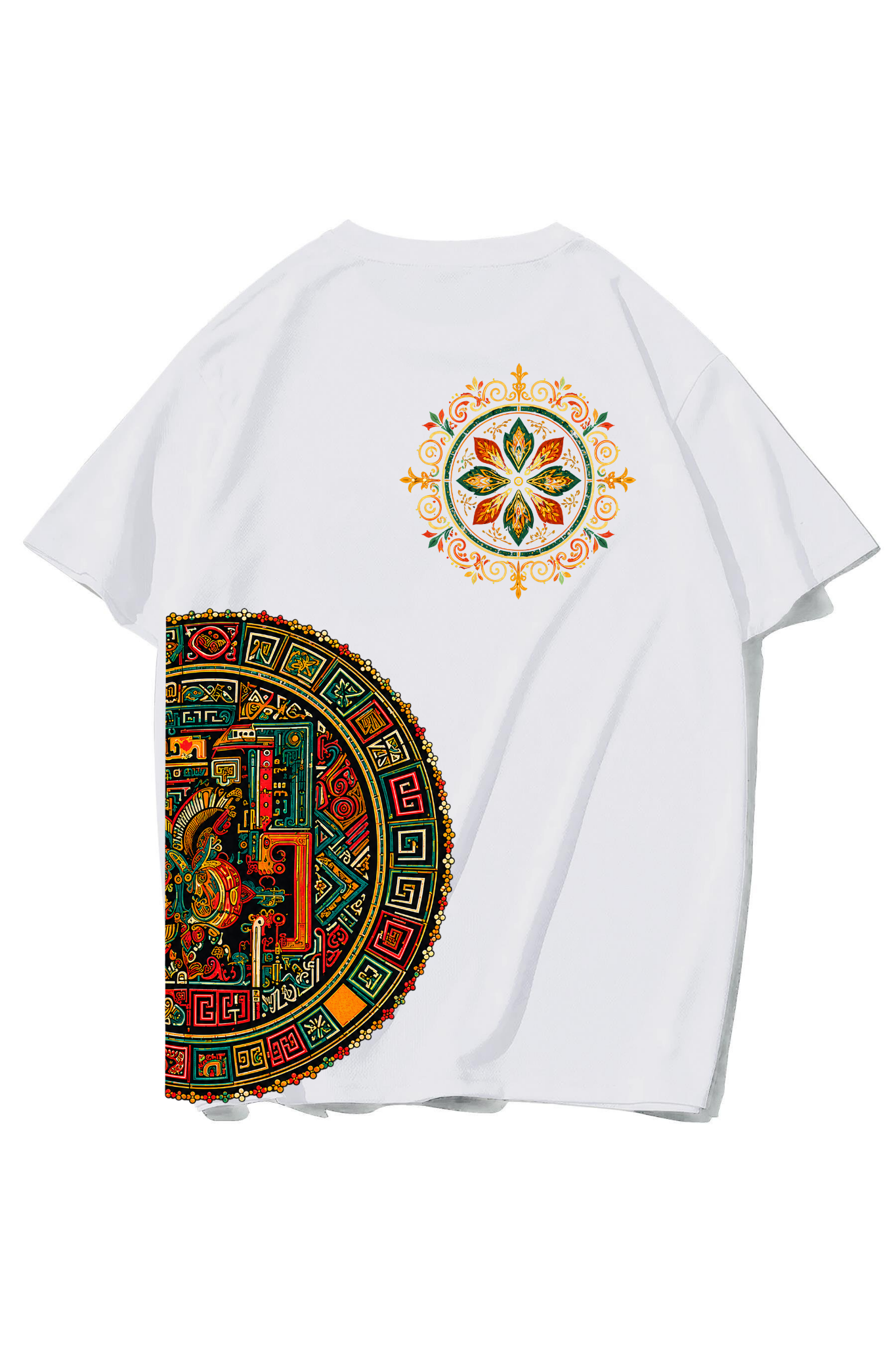 BRZ Collection Unisex Oversize Aztek Mirası T-shirt BEYAZ