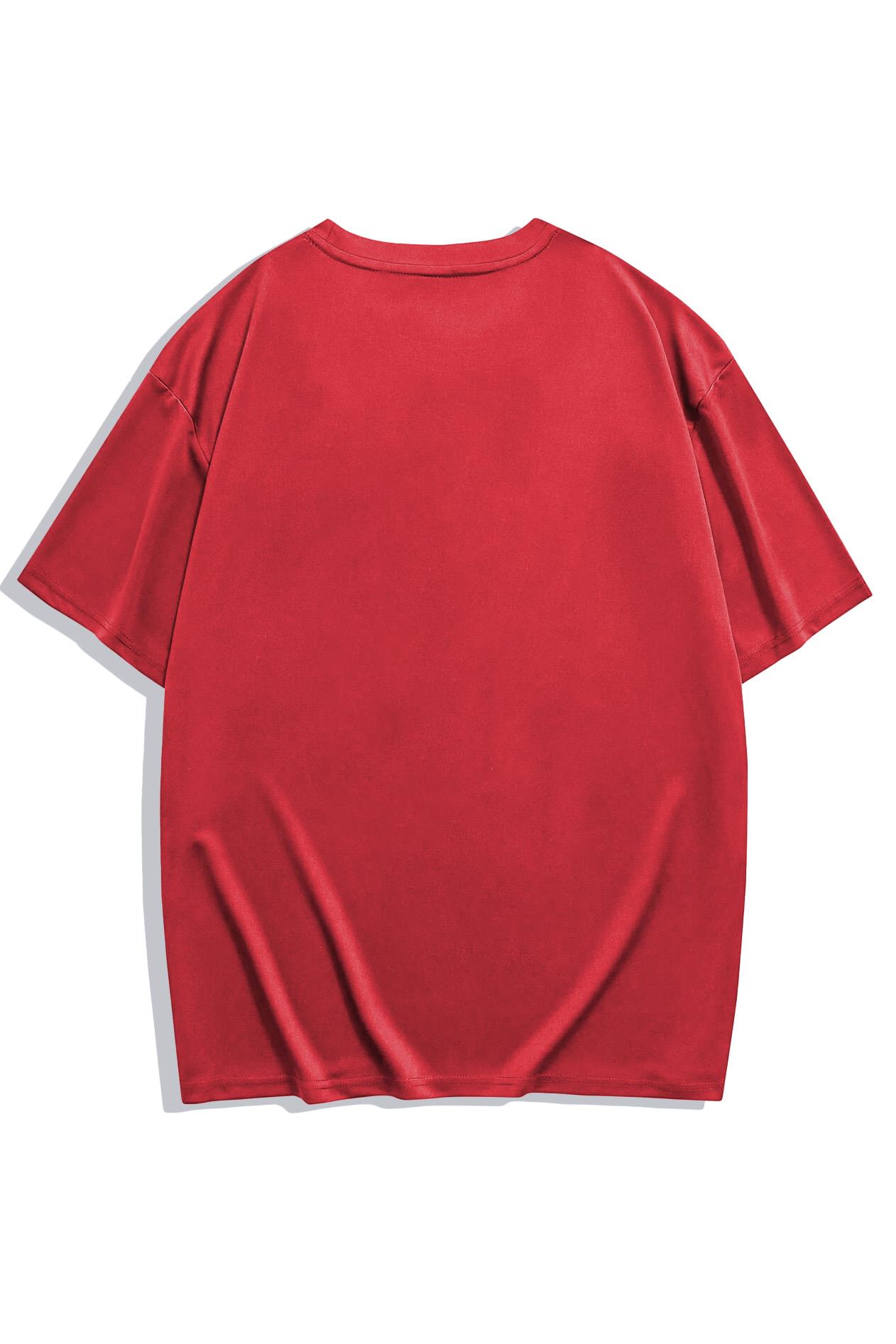 BRZ Collection Unisex Oversize Basic T-shirt Kırmızı