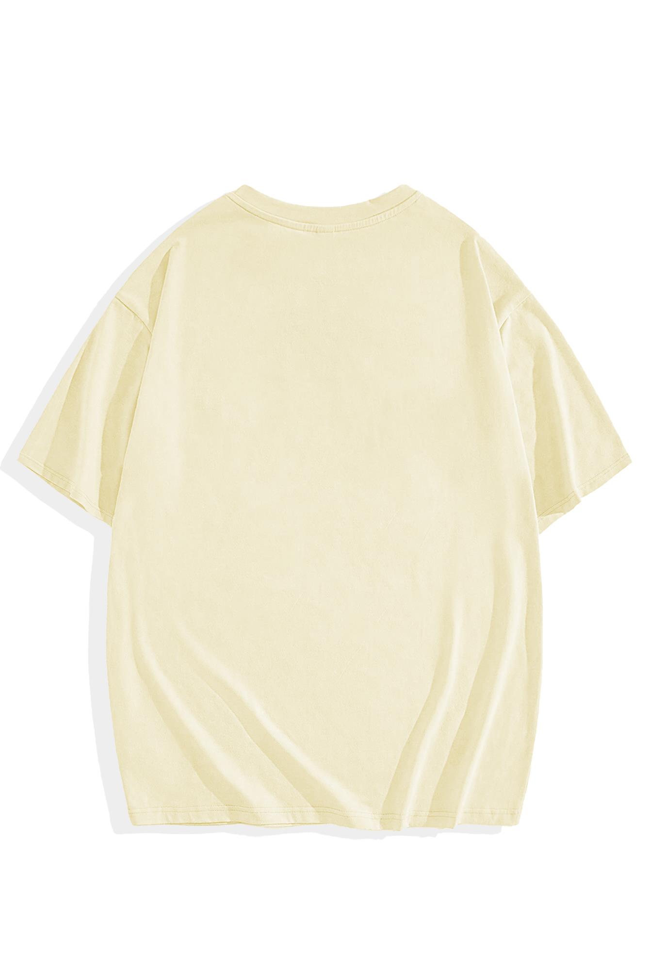 BRZ Collection Unisex Oversize Basic T-shirt Açık Sarı