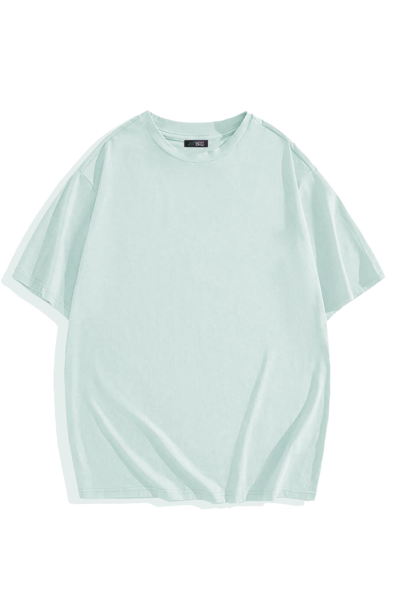 BRZ Collection Unisex Oversize Basic T-shirt Açık Mavi