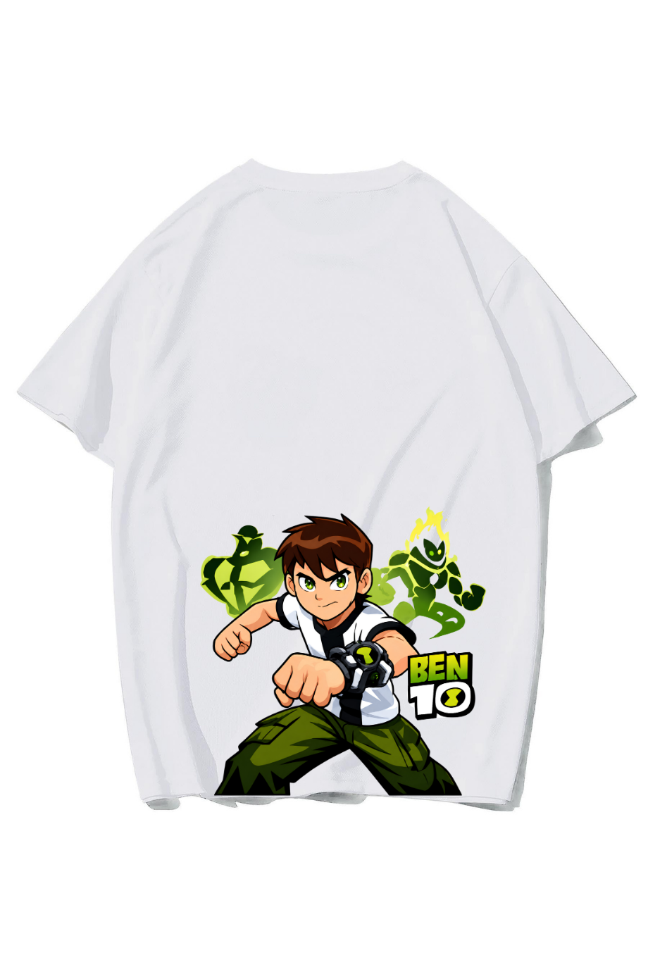 BRZ Collection Unisex Oversize Ben 10 T-shirt (BEYAZ)