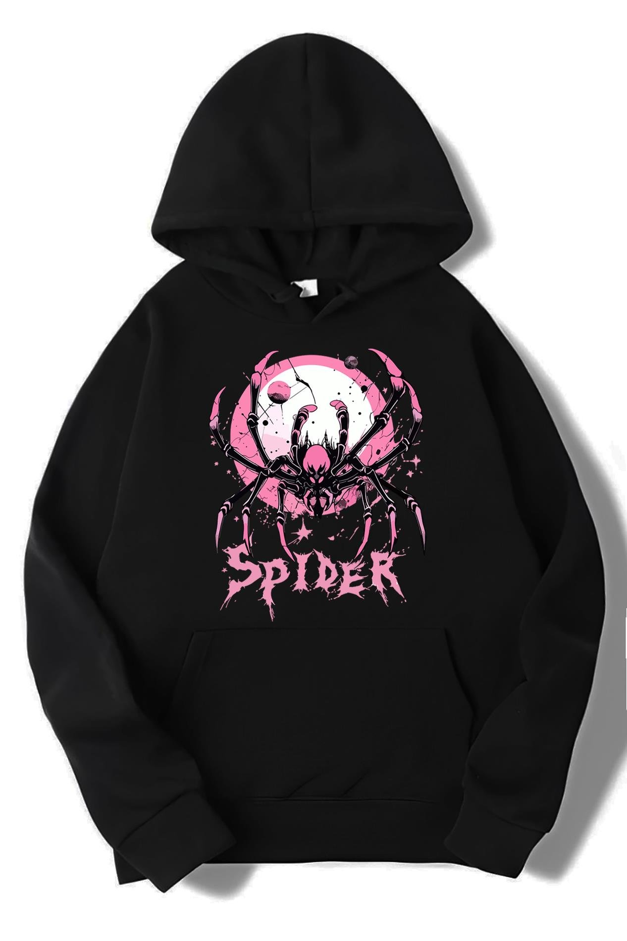 BRZ Collection Unisex Oversize Black Spider Hoodie