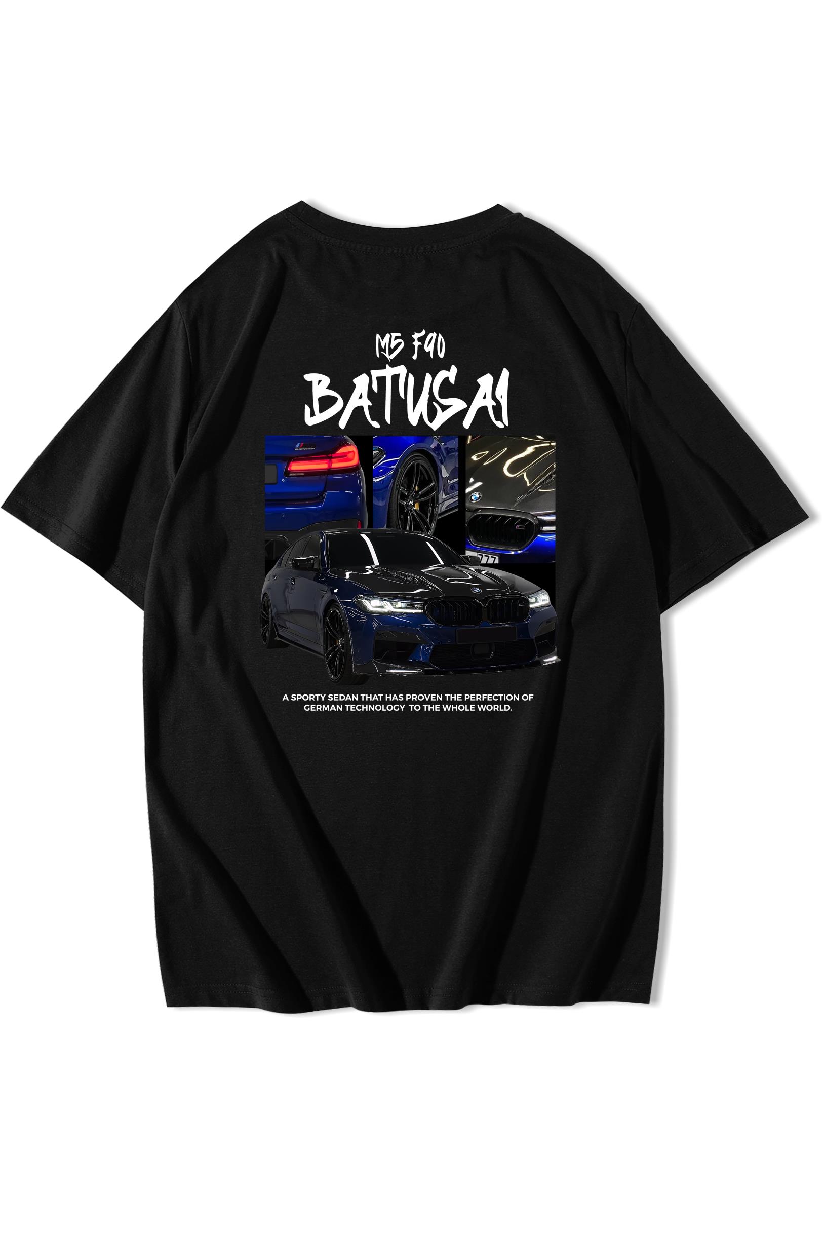 BRZ Collection Unisex Oversize BMW M5 Siyah T-shirt
