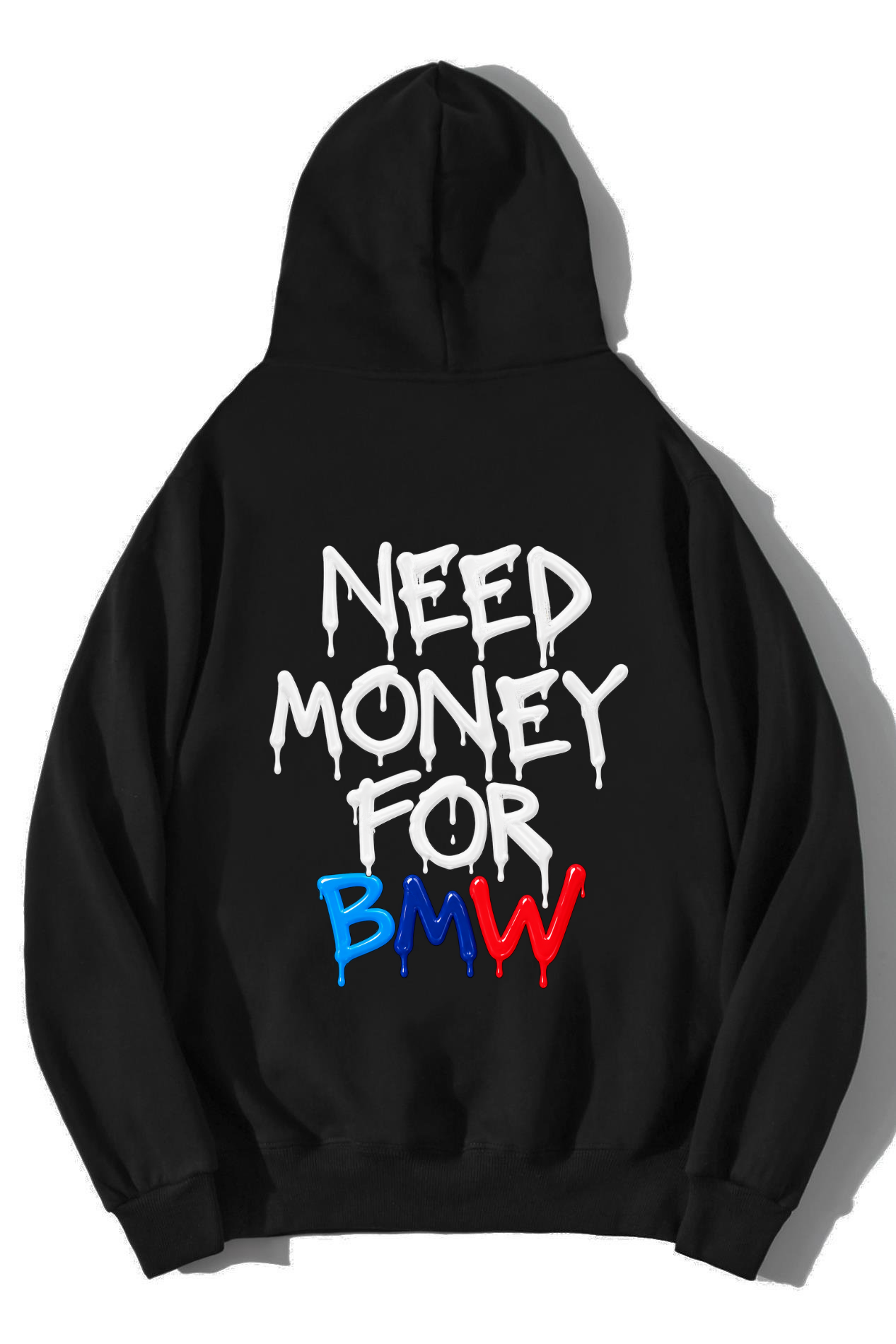BRZ Collection Unisex Oversize BMW Need Money For BMW Hoodie Siyah