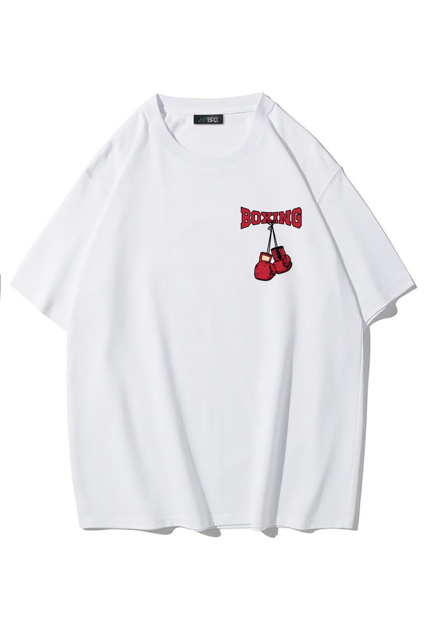 BRZ Collection Unisex Oversize Boxing T-shirt (BEYAZ)