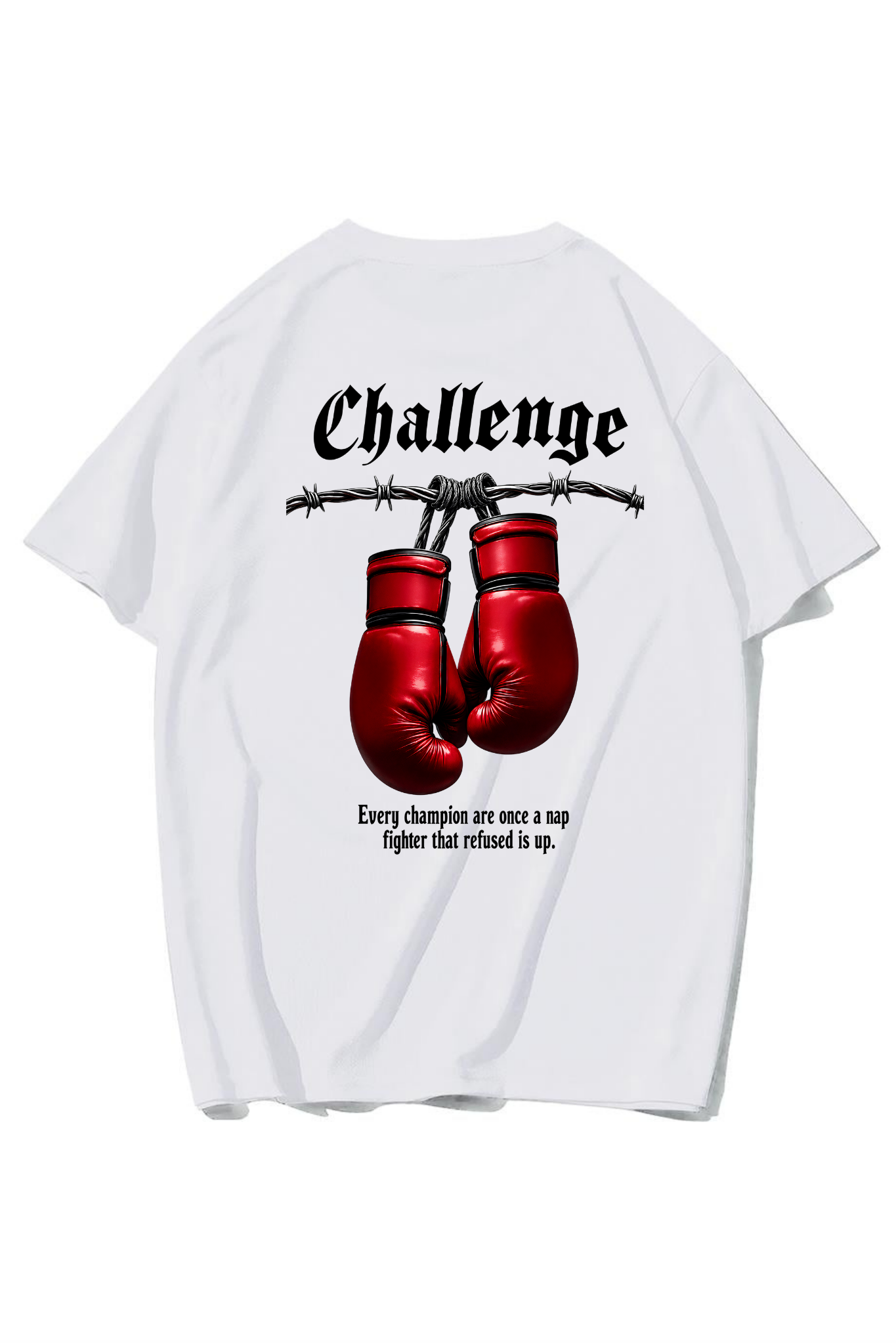 BRZ Collection Unisex Oversize Boxing T-shirt (BEYAZ)