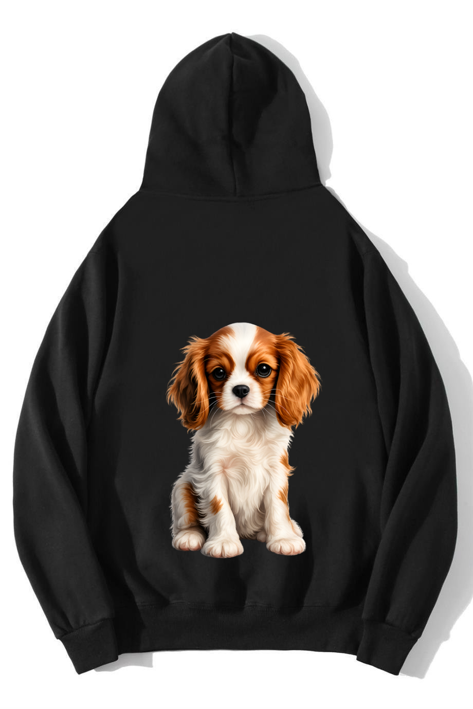 BRZ Collection Unisex Oversize Cavalier King Charles Spaniel Hoodie Siyah