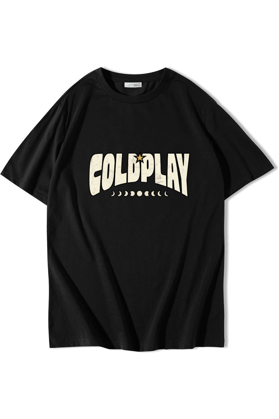 BRZ Collection Unisex Oversize Coldplay T-shirt Siyah