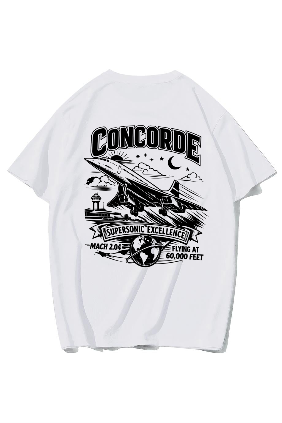 BRZ Collection Unisex Oversize Concorde T-shirt Beyaz