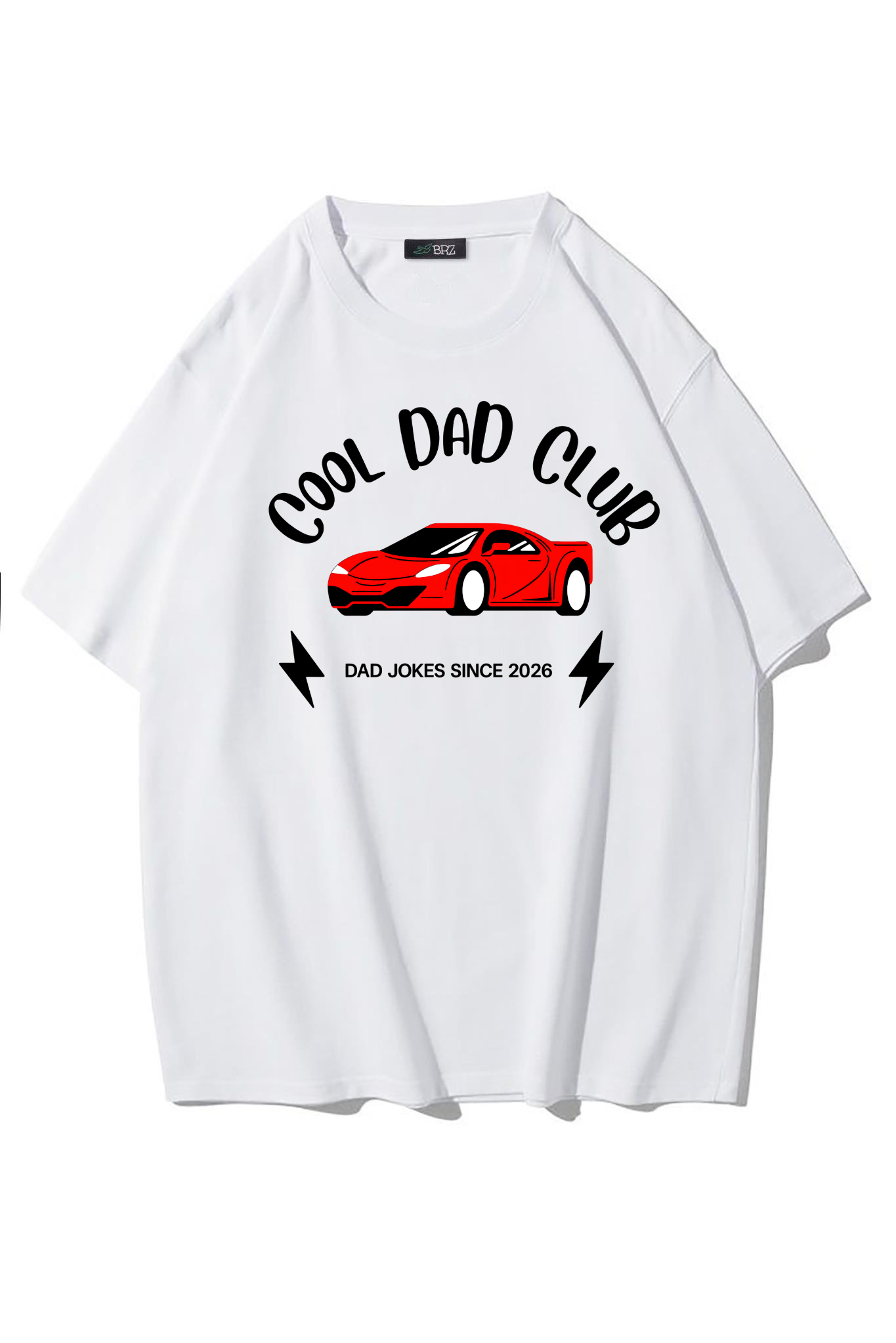 BRZ Collection Unisex Oversize Cool Dad Club T-shirt (BEYAZ)