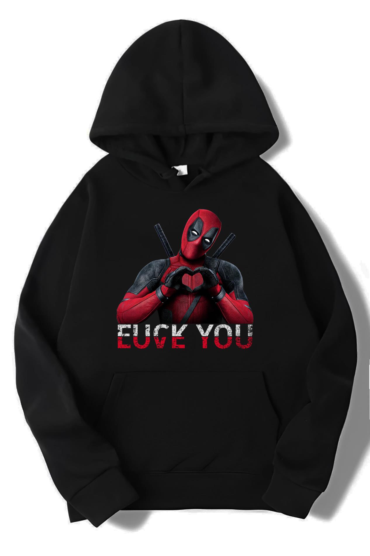 BRZ Collection Unisex Oversize Deadpool Love You Hoodie