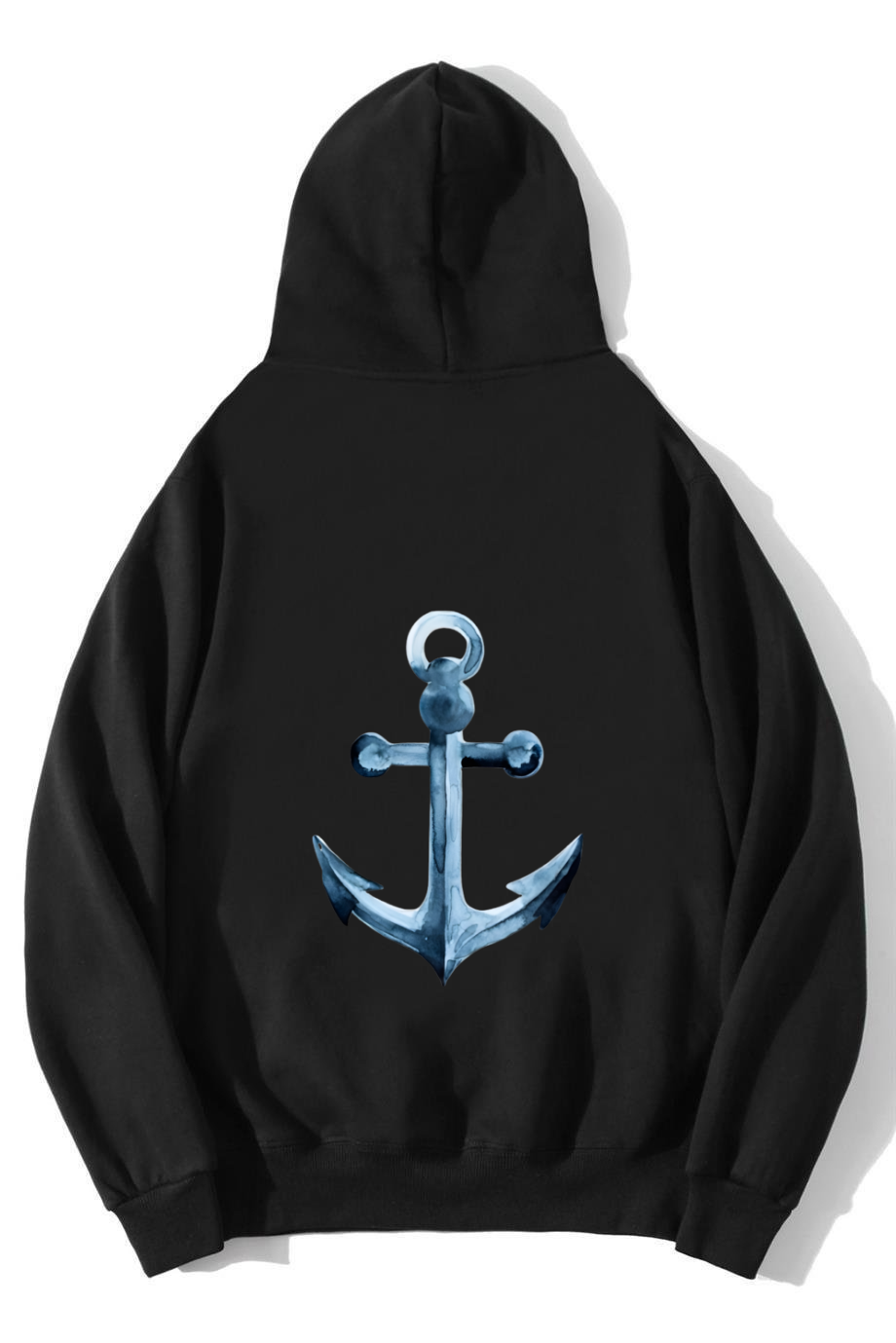 BRZ Collection Unisex Oversize Denizci Çapa Hoodie Siyah