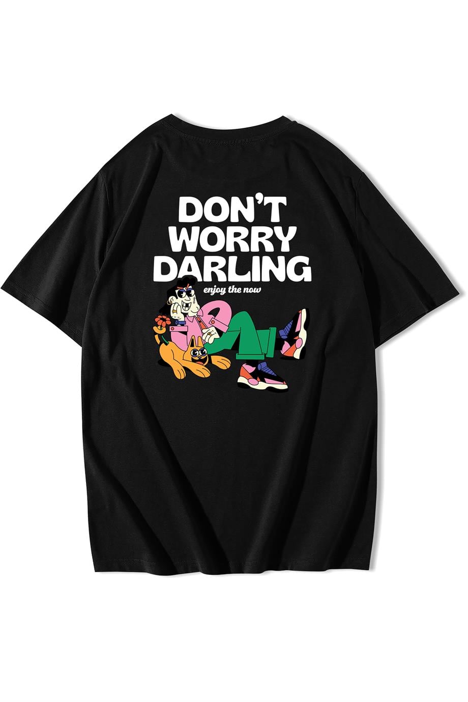 BRZ Collection Unisex Oversize Don't Worry Arka Baskılı T-shirt