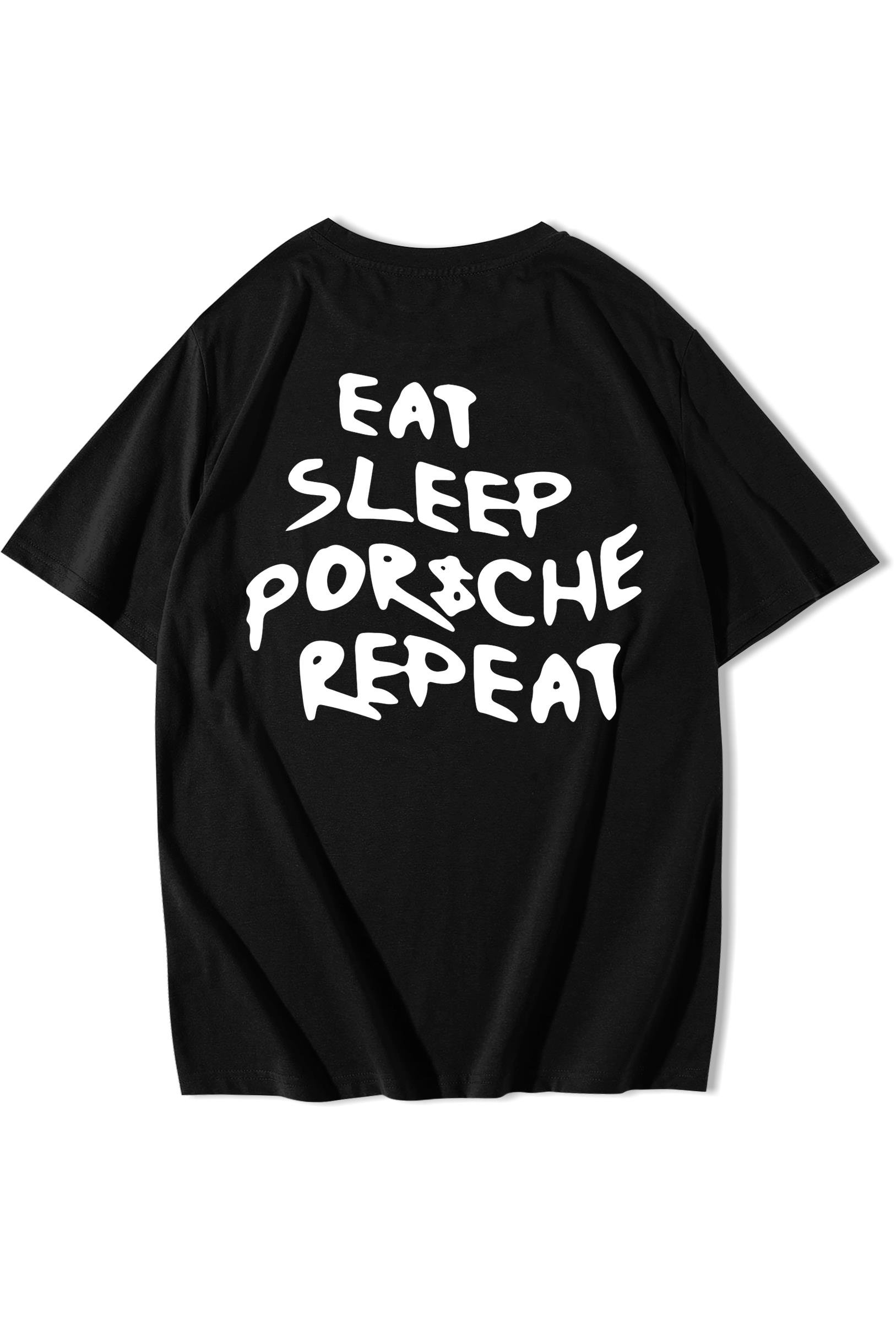 BRZ Collection Unisex Oversize Eat Sleep Porsche Repeat T-shirt