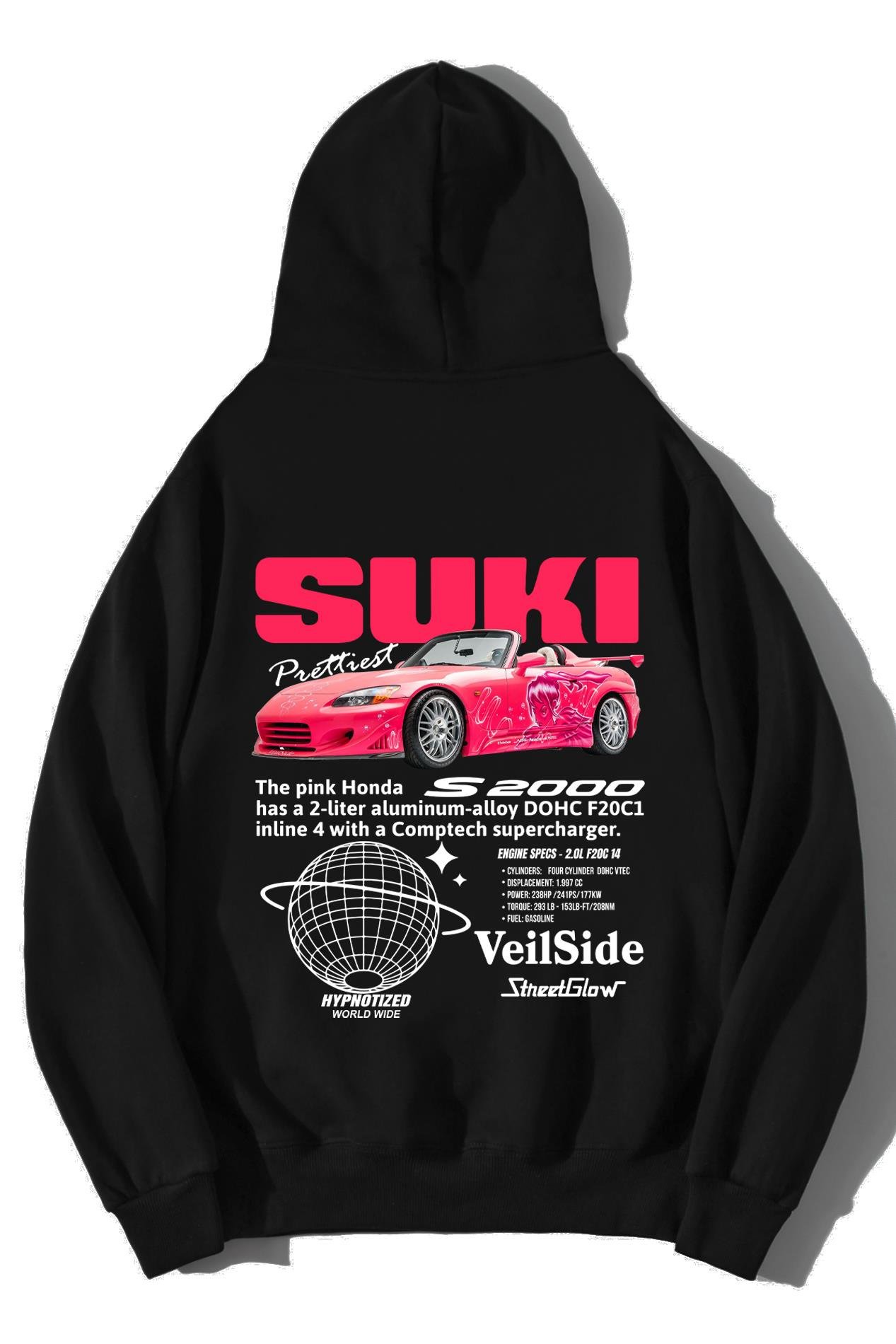 BRZ Collection Unisex Oversize Fast and Furious Suki Hoodie Siyah