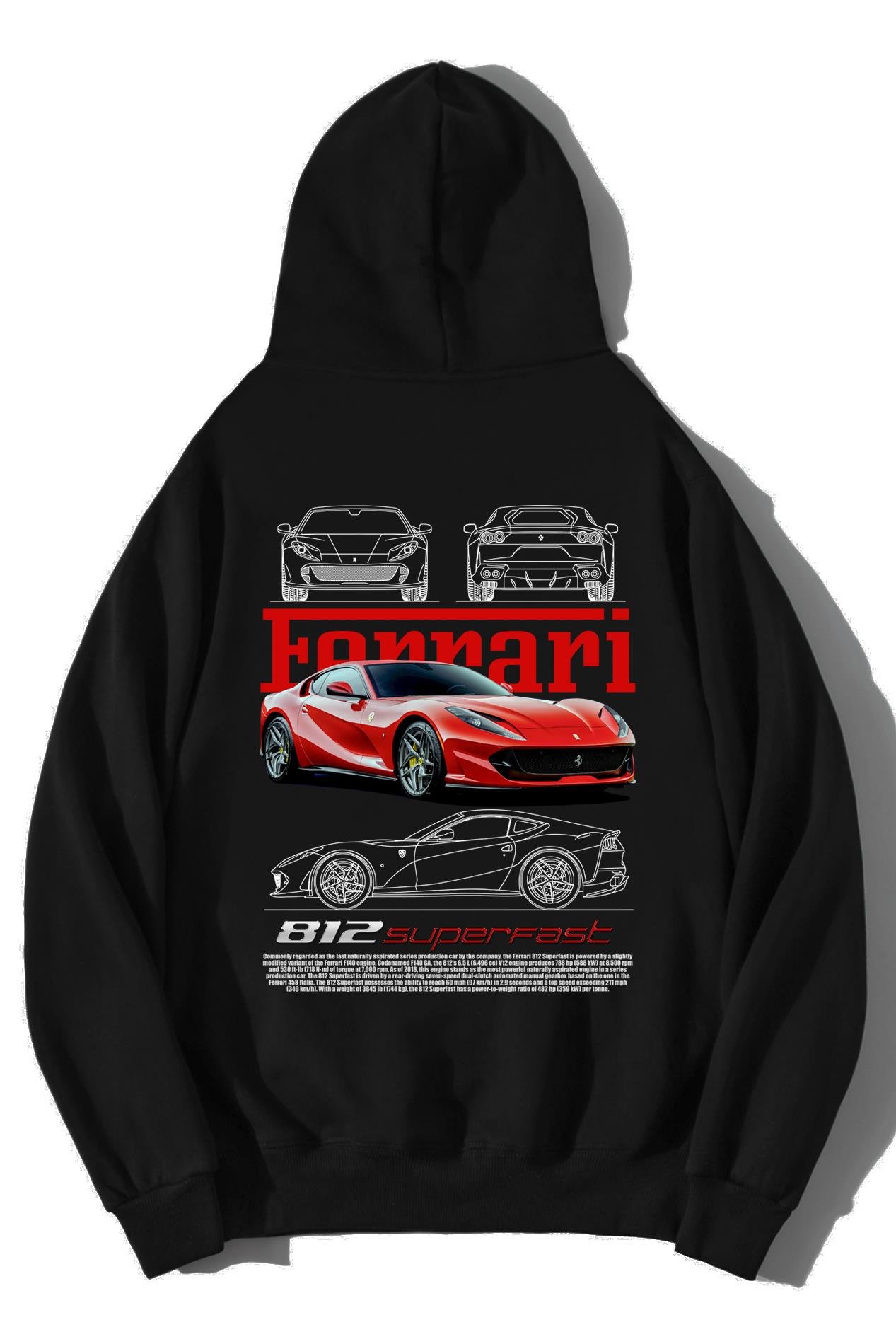 BRZ Collection Unisex Oversize Ferrari 812 Superfast Hoodie
