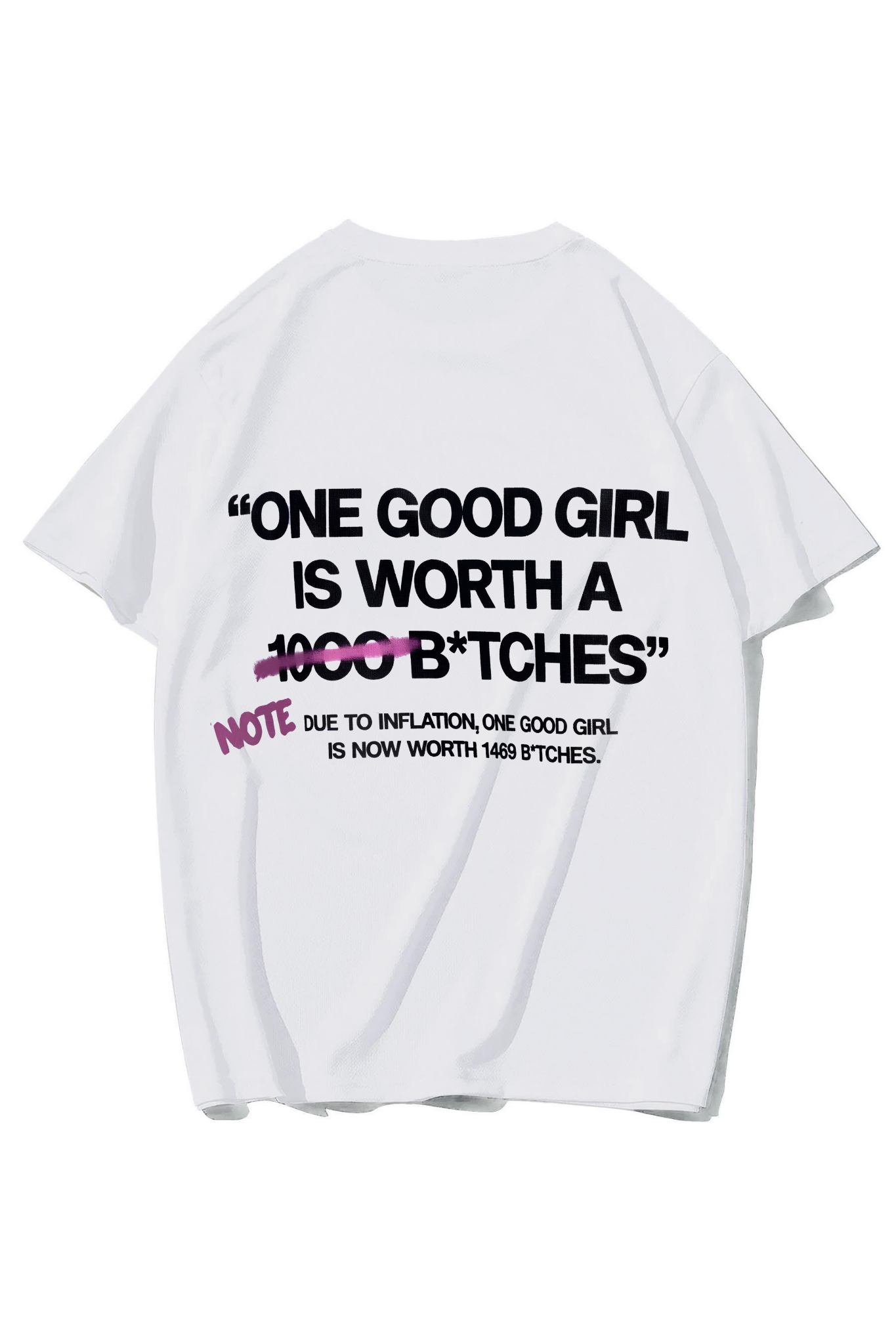 BRZ Collection Unisex Oversize Good Girl T-shirt (BEYAZ)