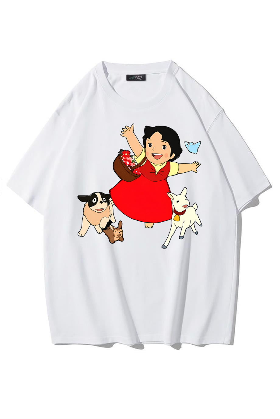 BRZ Collection Unisex Oversize Heidi T-Shirt (BEYAZ)